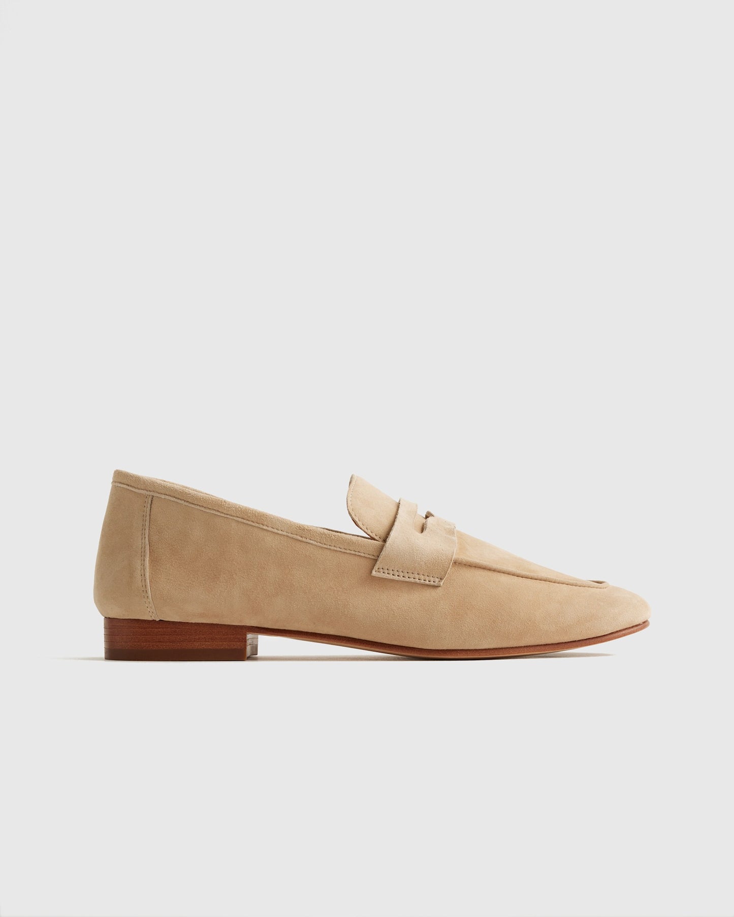 Italian Suede Penny Almond Loafer