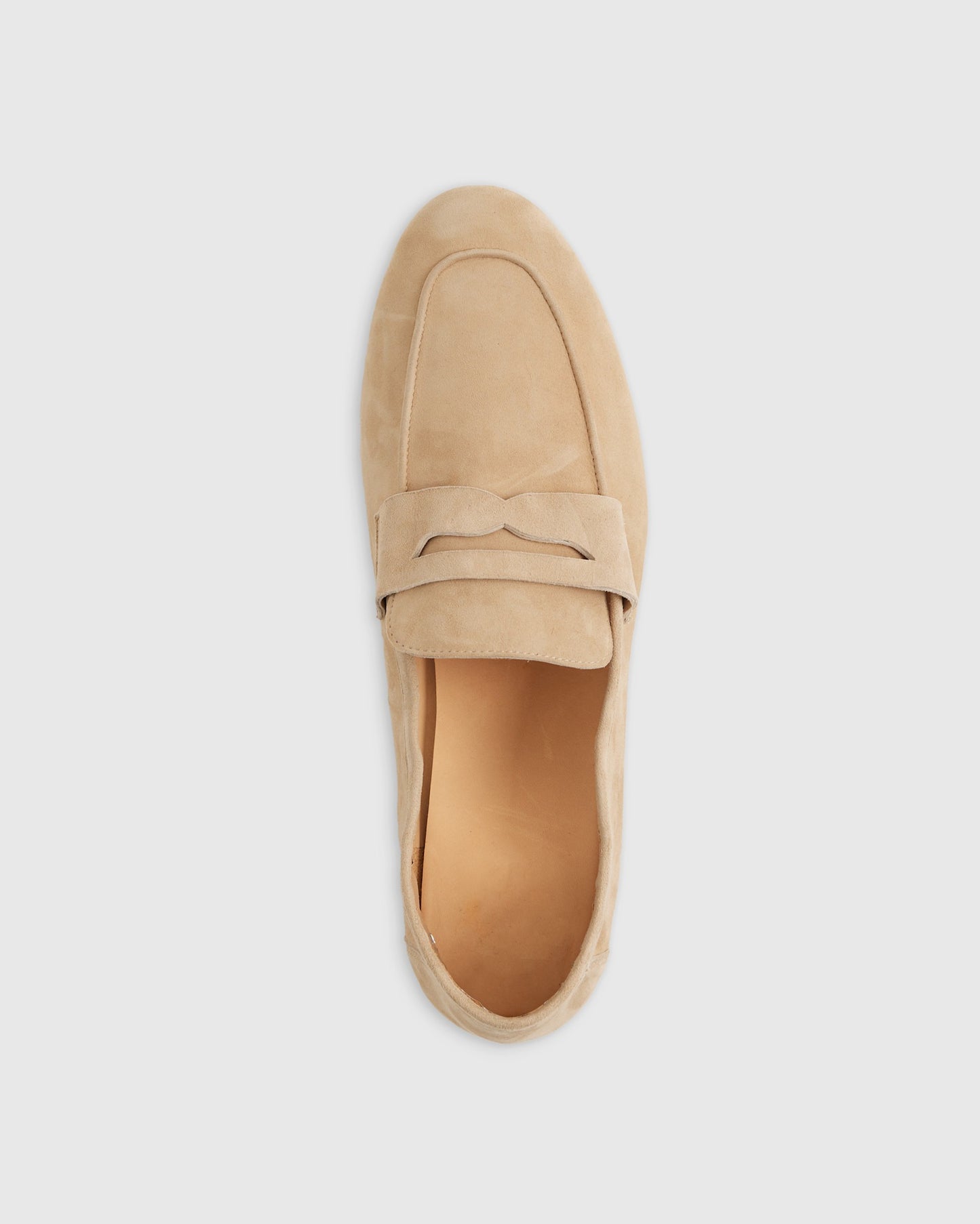 Italian Suede Penny Almond Loafer
