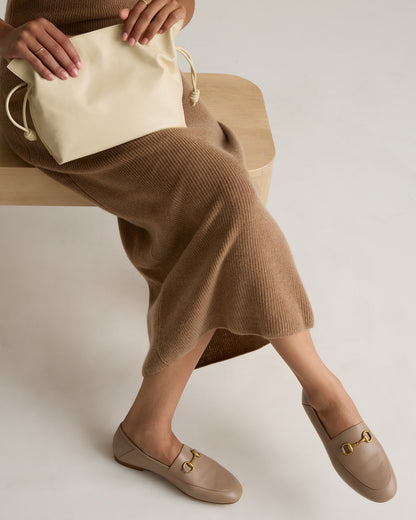 Italian Leather Soft Brown Horsebit Loafer