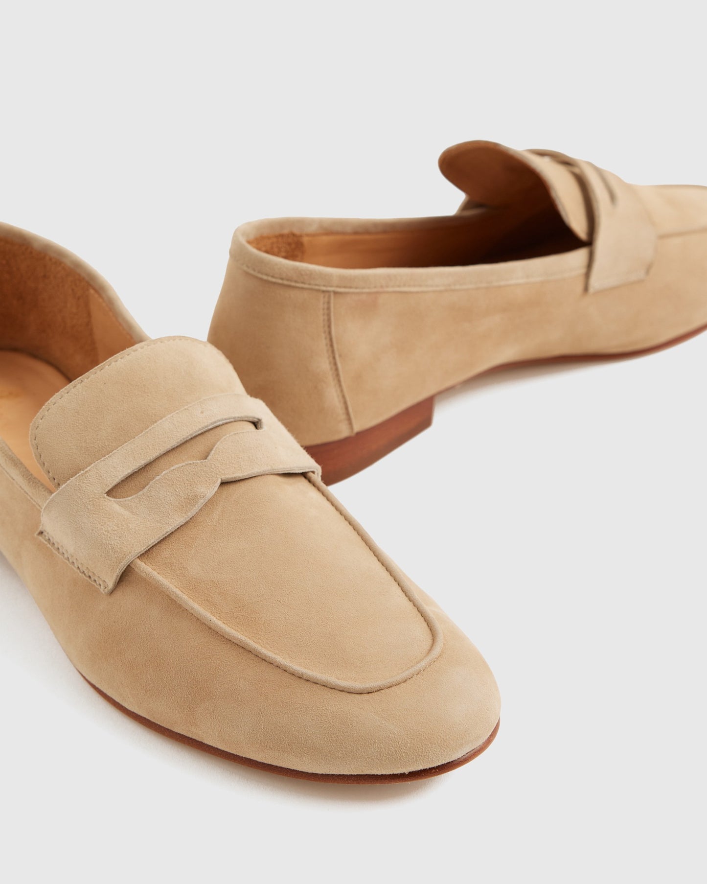 Italian Suede Penny Almond Loafer