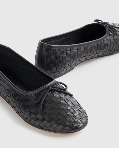 Italian Leather Handwoven Ballet Flat Shoes